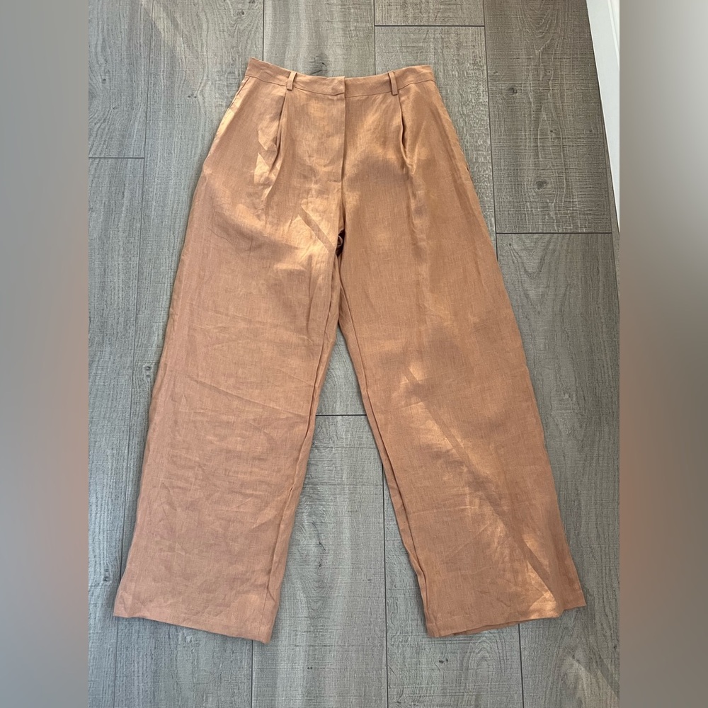 NWOT Faithfull the Brand Wide Leg Linen Trouser Pants Size Large